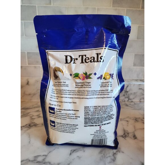 Dr Teals Pure Epsom Salt Soaking Solution Menstrual Relief Herbal Complex 3 lbs - Picture 2 of 5